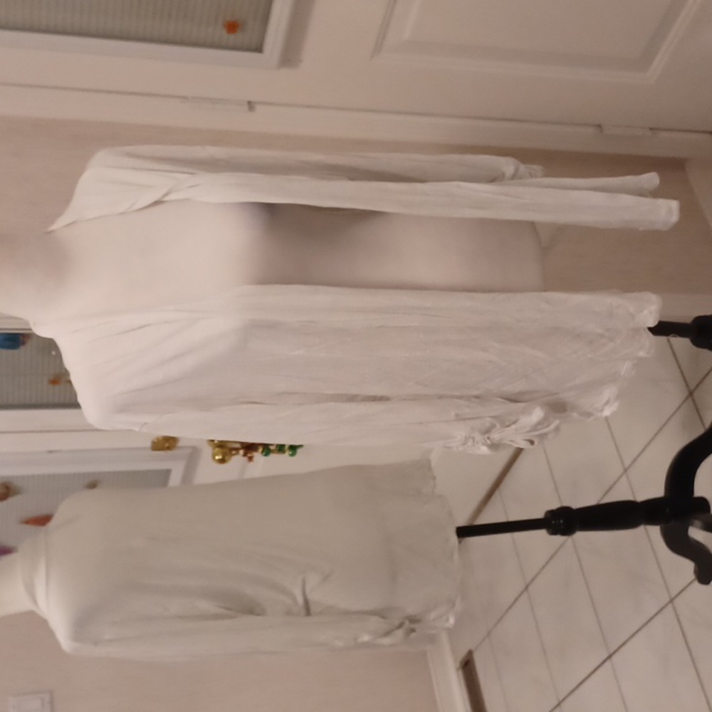 $4 Add-on White Lightweight Open Cardigan - Size XL